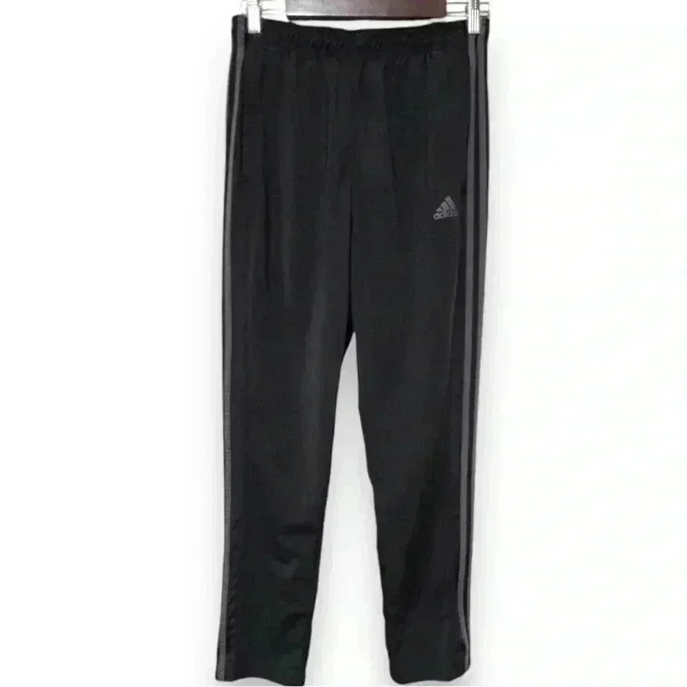 Adidas Mens Midweight Essential Tricot Zip Track Pants in Carbon/black 3 Stripe - Picture 6 of 16